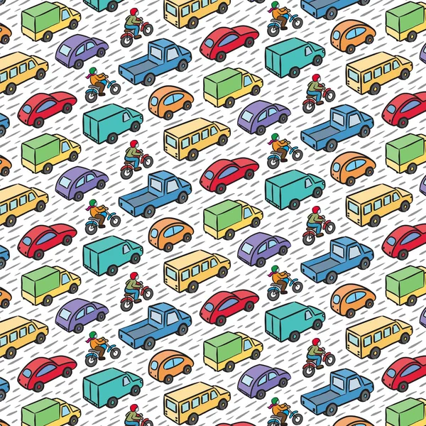 Repetitieve patroon met vervoer auto 's — Stockvector