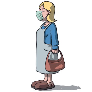 a nice character with protective mask clipart