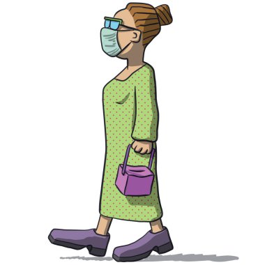 a nice character with protective mask clipart