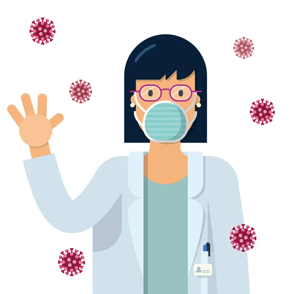 Koruyucu maskeli hoş bir karakter.