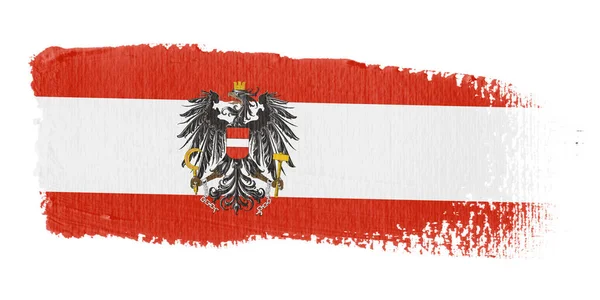 Pociągnięcie Pędzla Płótnie Flaga Austrii — Zdjęcie stockowe