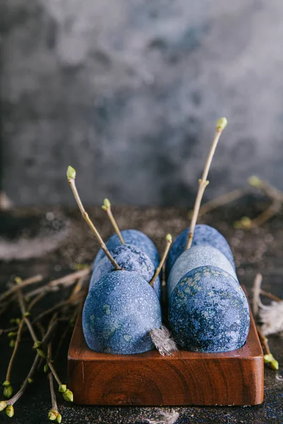 Joyeux Concept Pâques Pâques Multicolore Peint Des Œufs Dans Des — Photo