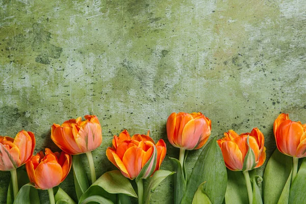 Tulipani Uno Sfondo Legno Concetto San Valentino Giornata Internazionale Della — Foto Stock