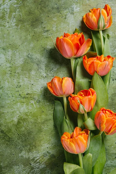 Tulipani Uno Sfondo Legno Concetto San Valentino Giornata Internazionale Della — Foto Stock