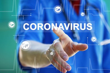 Doktor sanal harita panelinde covid-19 virüsü, koronavirüs sağlık hizmetine basıyor..