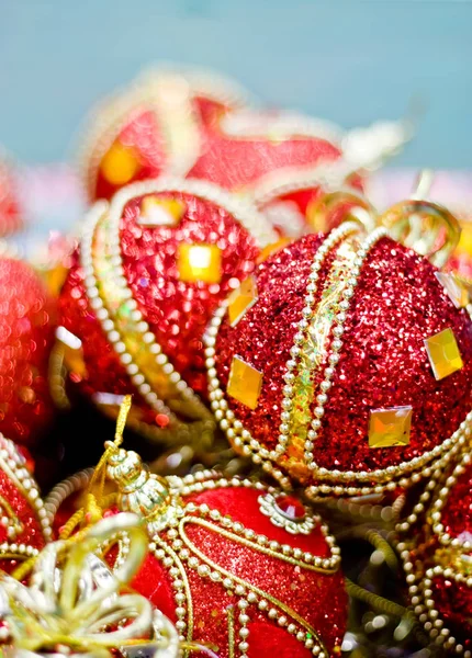 Bolas de Natal vermelho — Fotografia de Stock