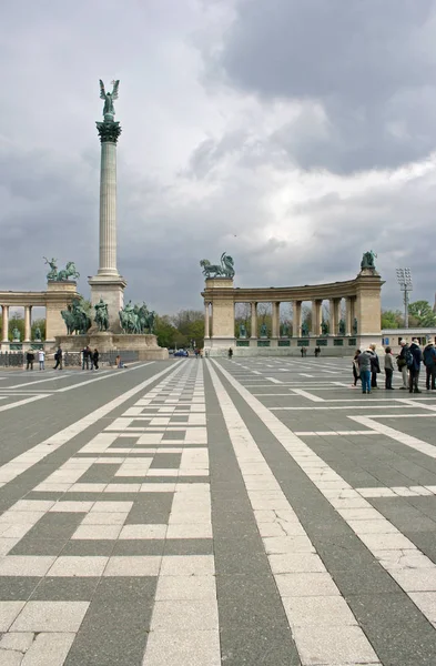 Náměstí hrdinů v Budapešti, Maďarsko — Stock fotografie