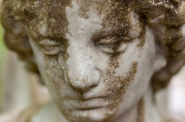 Bir taş heykel çehresini closeup