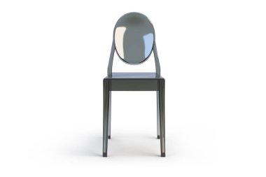 Plastik şeffaf sandalye. 3D render