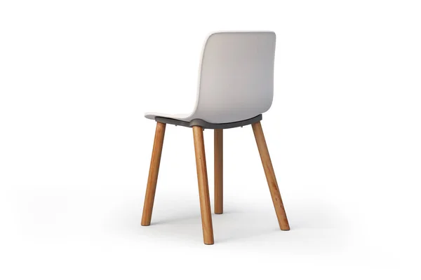 Modern white chair. Wooden base. 3d render — Stock Photo, Image