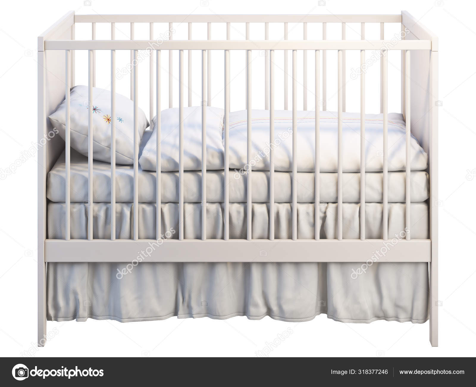 white metal cot