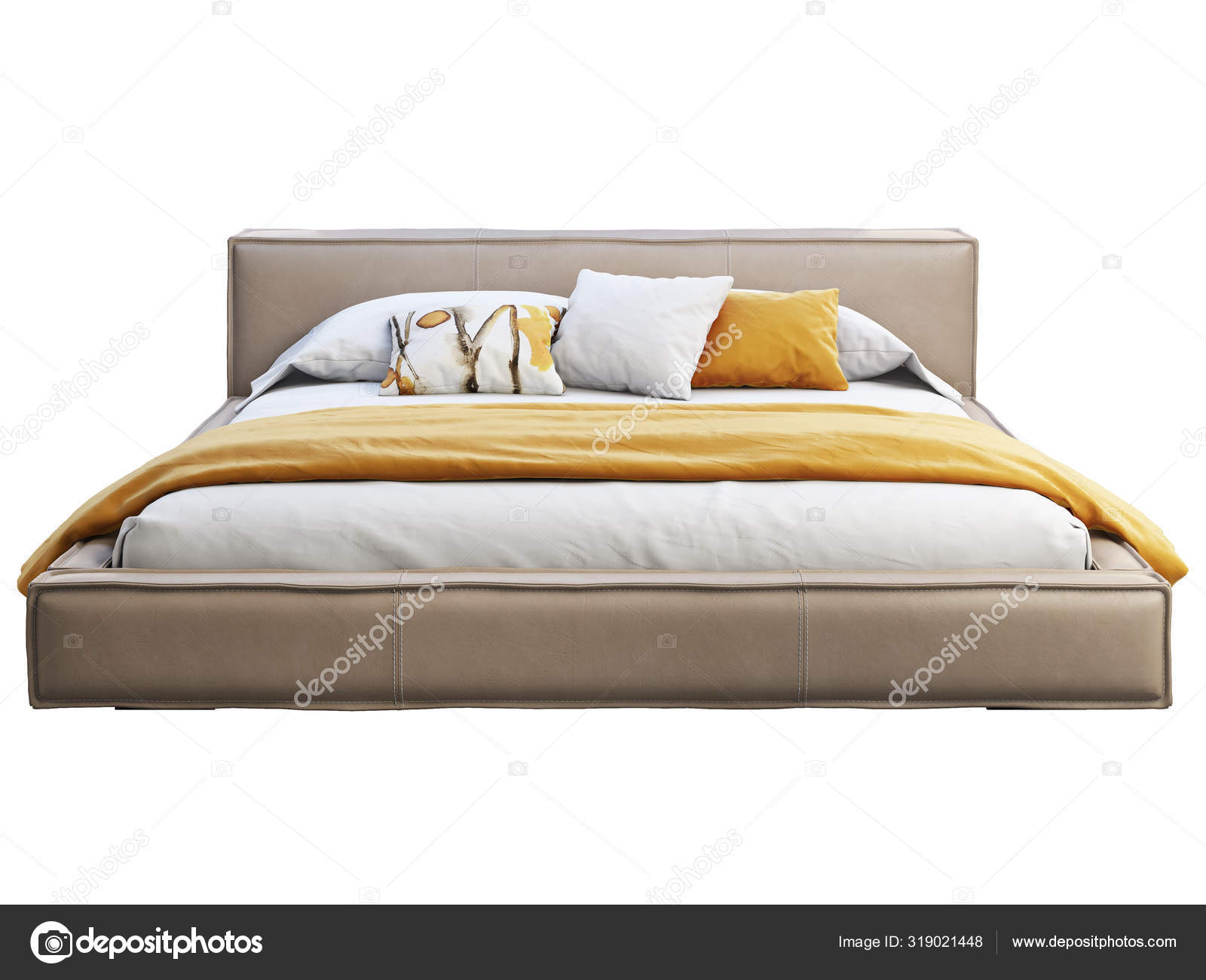Loft Brown Leather Platform Bed With, Loft Platform Bed Frame