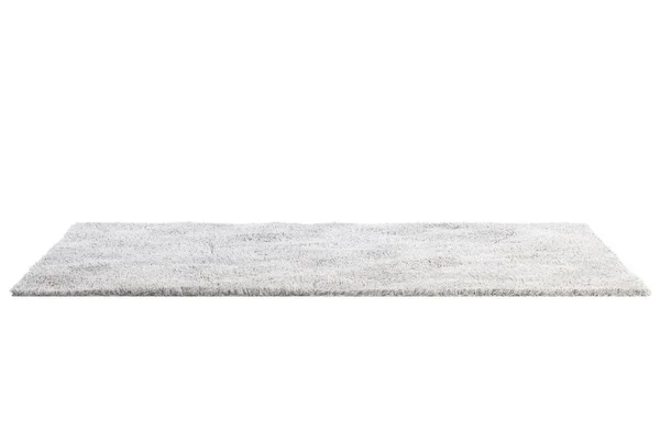 Modern light gray rug with high pile. 3d render — Stock Photo, Image