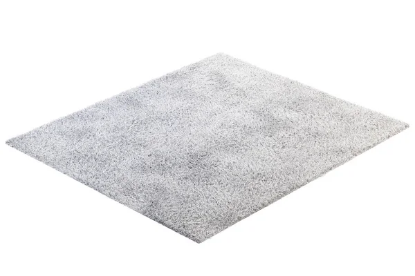 Modern light gray rug with high pile. 3d render — Stock Photo, Image