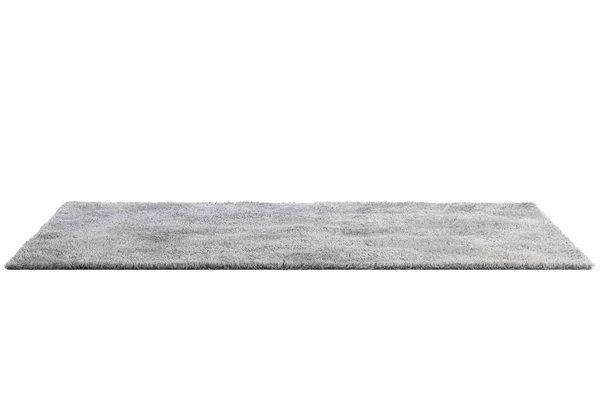 Modern gray rug with high pile. 3d render — Stock Photo, Image