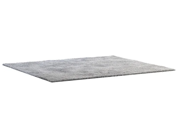 Modern gray rug with high pile. 3d render — Stock Photo, Image