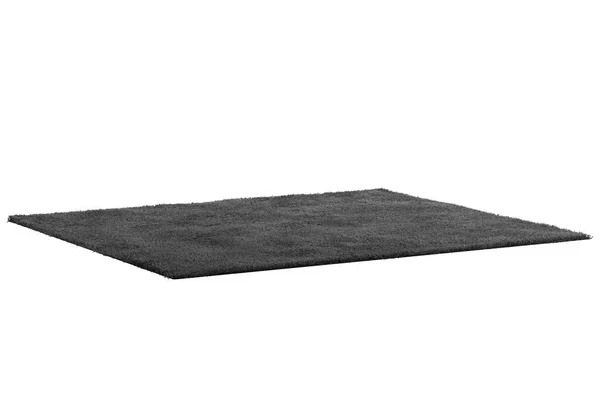 Moderner schwarzer Teppich mit hohem Flor. 3D-Darstellung — Stockfoto