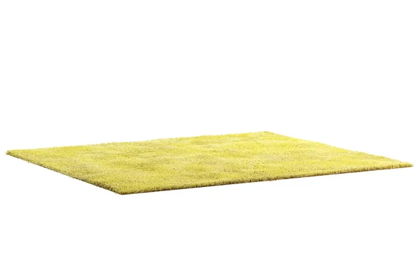 Modern yellow rug with high pile. 3d render — Stock Photo, Image