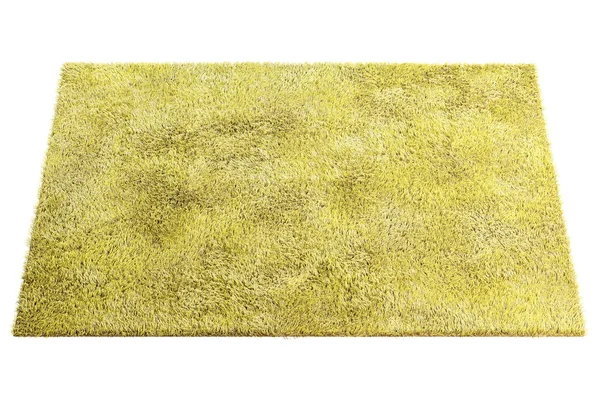 Modern yellow rug with high pile. 3d render — Stock Photo, Image