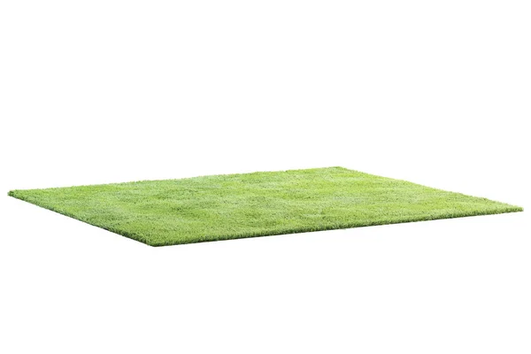 Moderner grüner Teppich mit hohem Flor. 3D-Darstellung — Stockfoto