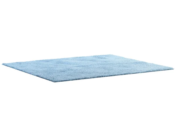 Modern light blue rug with high pile. 3d render — Stock Photo, Image