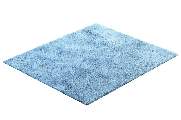 Сучасний світло-блакитний килим з високою купою. 3d візуалізація — стокове фото