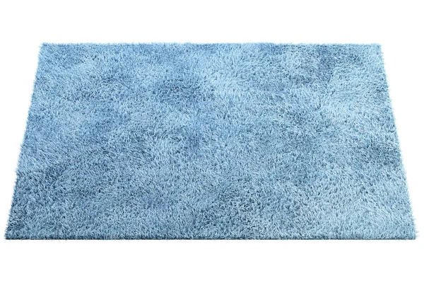 Modern light blue rug with high pile. 3d render — 스톡 사진