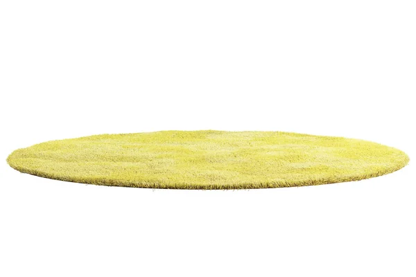Moderner gelber Teppich mit hohem Flor. 3D-Darstellung — Stockfoto