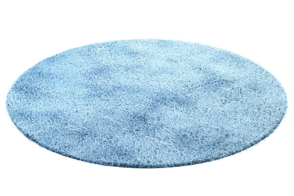 Modern light blue rug with high pile. 3d render — Stock Photo, Image