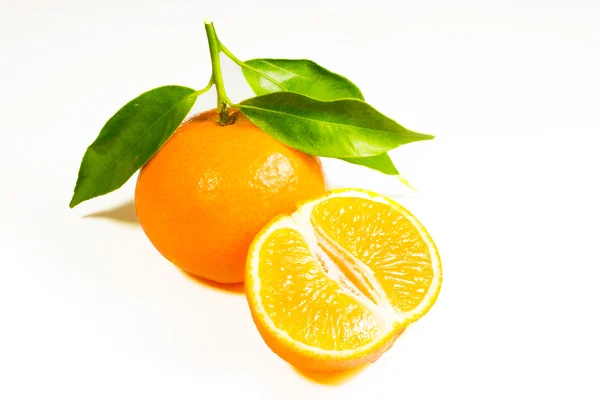 Beautiful tangerines on background — Stock Photo, Image