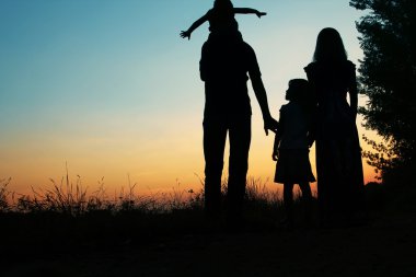 mutlu aile Silhouettes 