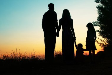mutlu aile Silhouettes 