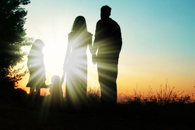 mutlu aile Silhouettes 