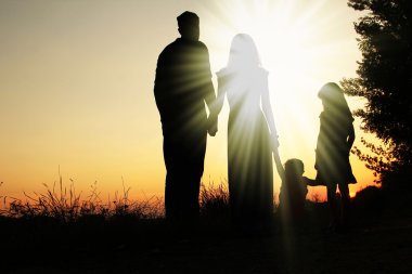 mutlu aile Silhouettes 