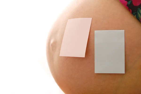 Mulher grávida com adesivos — Fotografia de Stock