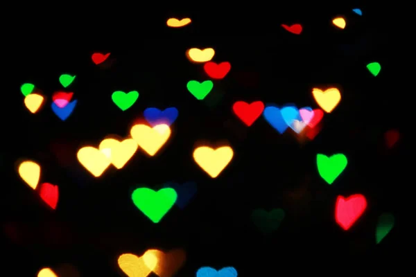 Garland of light hearts — Stock Photo, Image