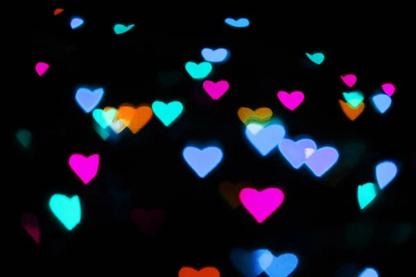 Garland ışık kalplerin — Stok fotoğraf