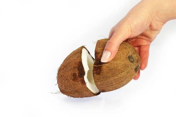 Kokosowy pyszne w dłoni — Zdjęcie stockowe