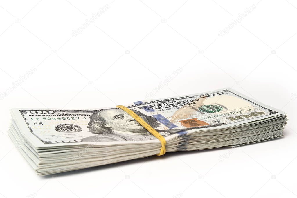 business dollar money on white background