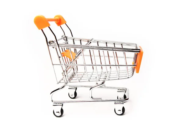 Stylish ply basket for shopping on a white background — Stock Photo, Image