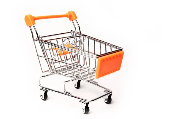 Stylish ply basket for shopping on a white background — Stock Photo, Image