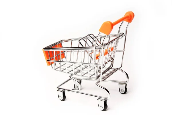 Stylish ply basket for shopping on a white background — Stock Photo, Image
