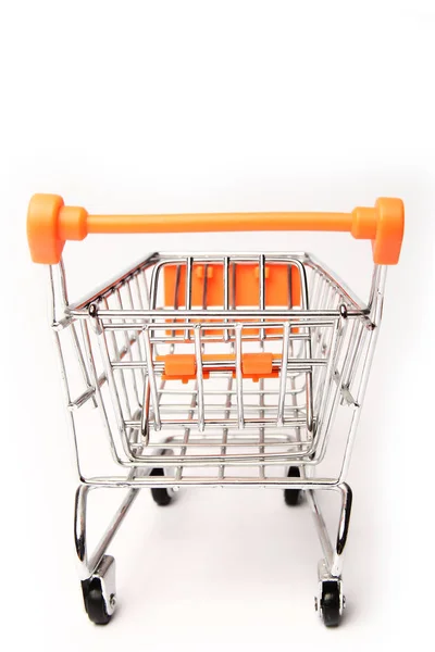 Stylish ply basket for shopping on a white background — Stock Photo, Image