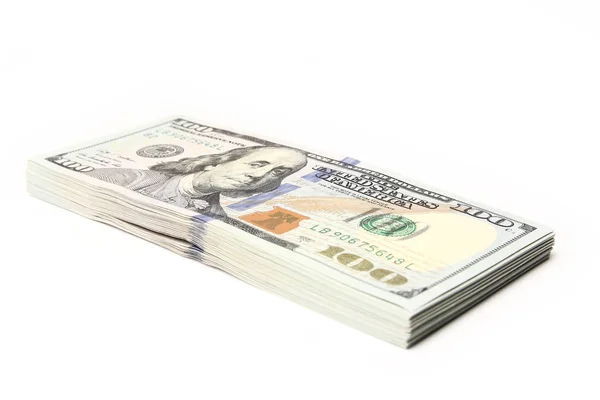 Деньги бизнес-доллар на белом фоне — стоковое фото
