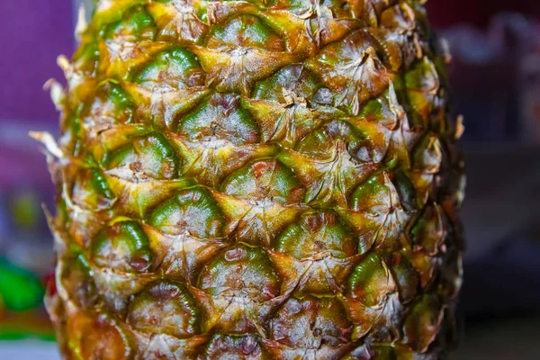 Nahaufnahme Textur der frischen reifen Ananas Hintergrund — Stockfoto