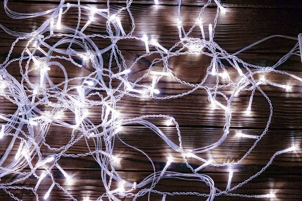 Natale lampadina nuovo anno ghirlanda sfondo — Foto Stock