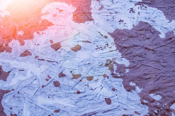 Gelo no telhado no parque fundo de inverno — Fotografia de Stock