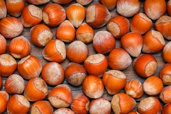 Avellanas saludables en el fondo de la estantería — Foto de Stock