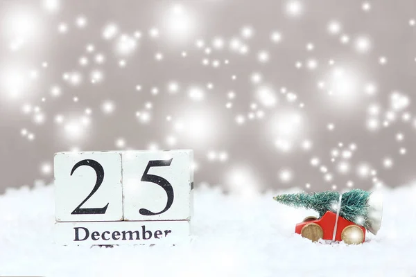 Trä jul datum med bakgrund — Stockfoto