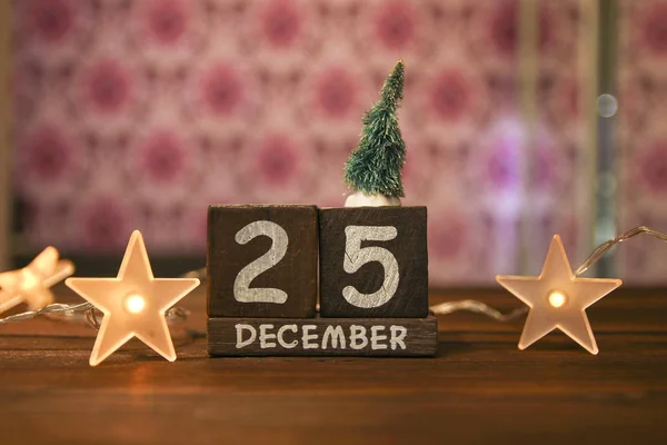 Data de Natal de madeira — Fotografia de Stock